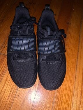 Nike Black Slip-On Athletic Sneakers with Branded Strap
